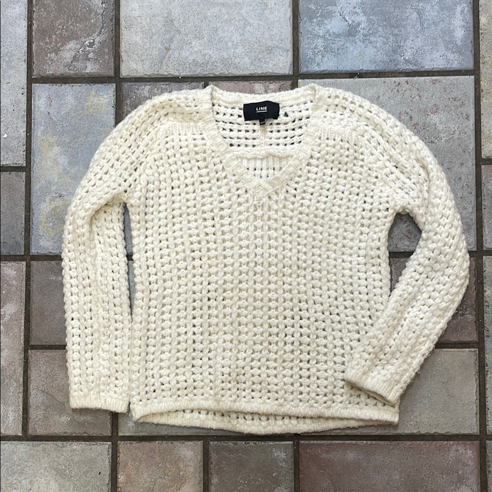 Line The Label White Knit Sweater